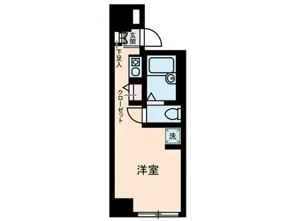 ダイヤモンドレジデンス白河(ワンルーム/1階)の間取り写真