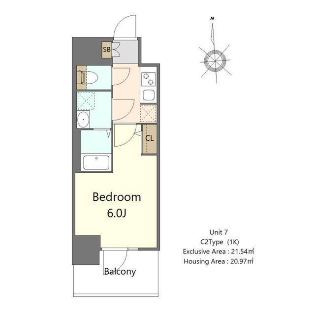 S-RESIDENCE高井田BELETA(1K/10階)の間取り写真