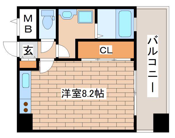 ベルヴィ六甲(ワンルーム/2階)の間取り写真
