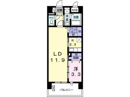 ポーシェガーデン5(1LDK/8階)の間取り写真
