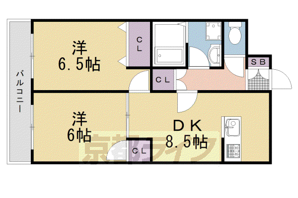 ボアビスタ(2LDK/1階)の間取り写真
