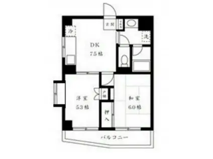 CITY SPIRE横浜和田町(2DK/5階)の間取り写真