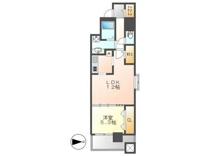 名駅アイサンメゾン(1LDK/9階)の間取り写真