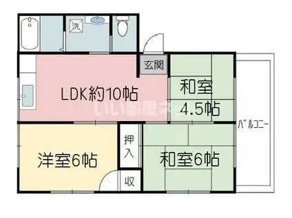 外山ハイツ(3LDK/2階)の間取り写真