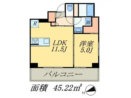 パークアクシス本所吾妻橋(1LDK/7階)の間取り写真