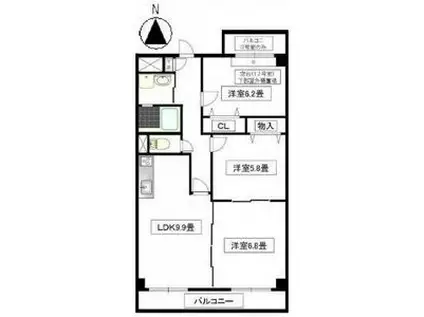 ベルカーサ東山台I(3LDK/3階)の間取り写真
