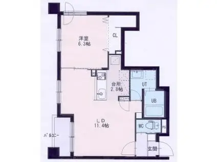 ニューコンフォート澄川(1LDK/2階)の間取り写真