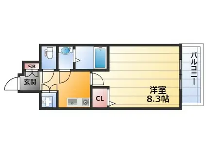 サーフアイランドモナリザ(1K/1階)の間取り写真