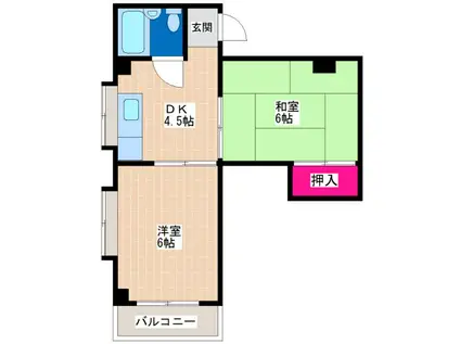 リアライズ平野西(2DK/3階)の間取り写真