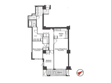 麻布第一マンションズ(2LDK/4階)の間取り写真