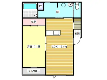 REALLI(1LDK/1階)の間取り写真