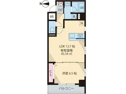 メゾン ウェル(1LDK/2階)の間取り写真