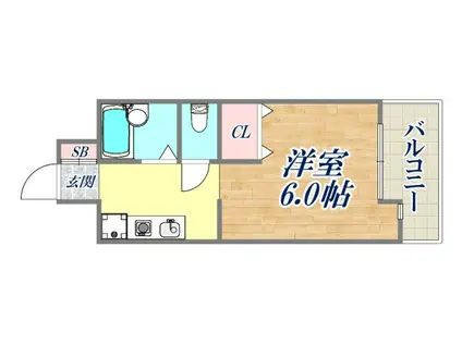 GRANDLIFE須磨(1K/2階)の間取り写真