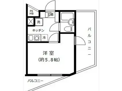 カーサプリマ(1K/7階)の間取り写真