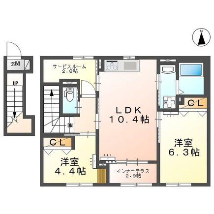 コラソン江戸町(2SLDK/2階)の間取り写真