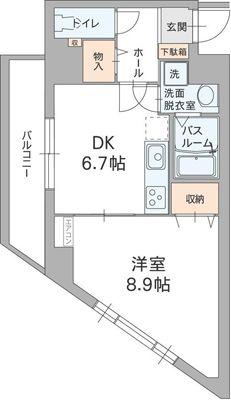 サンビルドI.S(1DK/3階)の間取り写真