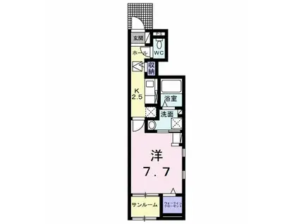 カンファーツリーハウス(1K/1階)の間取り写真