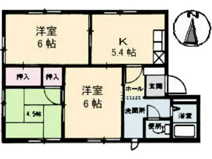 フレグランスOCEAN(3DK/2階)の間取り写真