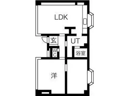 アサヒコートハウス(2LDK/1階)の間取り写真