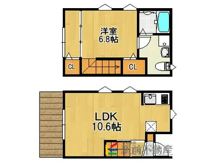 メゾングレイス真木町(1LDK/1階)の間取り写真
