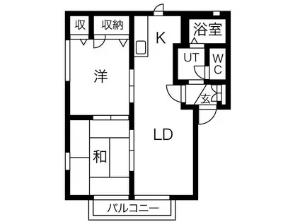 コーポナカミカワ(2LDK/2階)の間取り写真