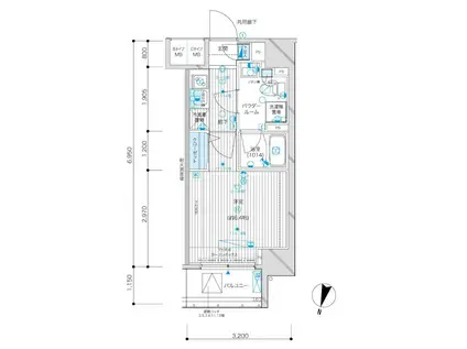 メインステージ九段下(1K/9階)の間取り写真