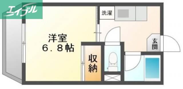 アイヨコヤマ(1K/2階)の間取り写真