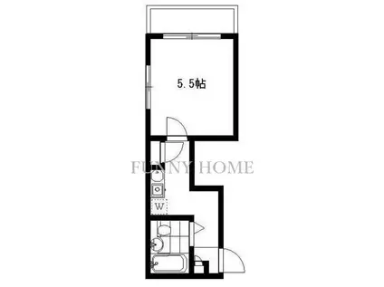 ベイシェス三軒茶屋(1K/3階)の間取り写真