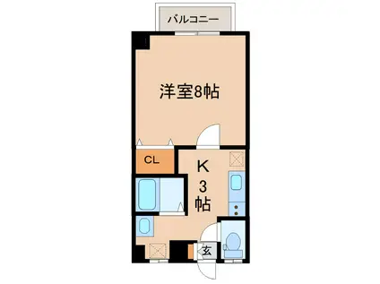 ライオネス(1K/1階)の間取り写真