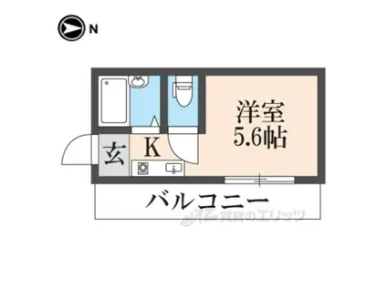 ランドヒルパート2(ワンルーム/3階)の間取り写真