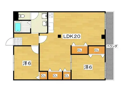 レオハイムKOYA(2LDK/5階)の間取り写真