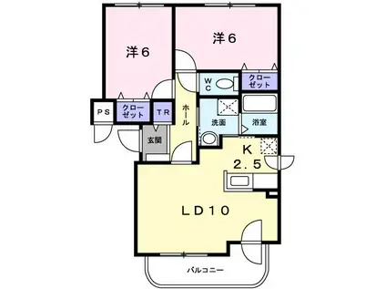 スフィア伏見(2LDK/3階)の間取り写真
