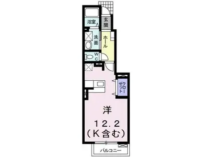 プリマヴェーラ(ワンルーム/1階)の間取り写真