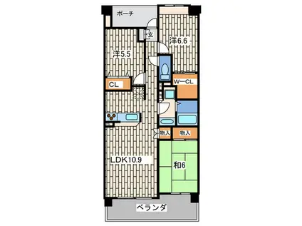 ファミール戸塚(3LDK/2階)の間取り写真
