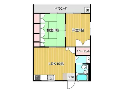 コーポT・S(2LDK/2階)の間取り写真