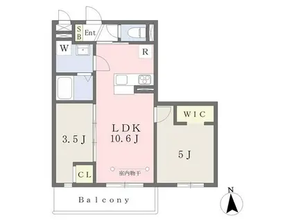 GRACE VERITE(2LDK/3階)の間取り写真