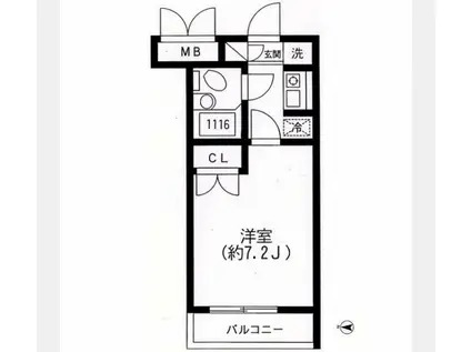 スカイヒル生田(1K/1階)の間取り写真