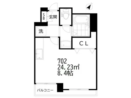 西馬込ダイヤモンドマンション(ワンルーム/7階)の間取り写真