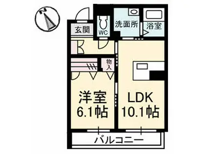 スターフィールドIII(1LDK/3階)の間取り写真