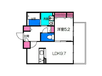 シャーメゾンガーデンズ花水木(1LDK/3階)の間取り写真