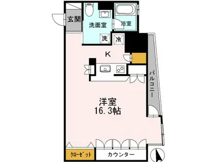 カスタリア伏見(ワンルーム/3階)の間取り写真