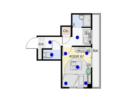 ル・パラ九条(1K/6階)の間取り写真