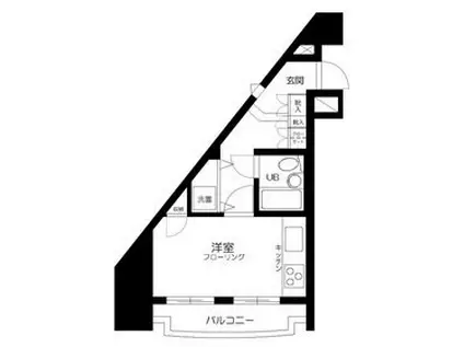 ヒューマンアール(1K/6階)の間取り写真