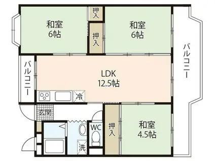 フォレスト(2LDK/1階)の間取り写真
