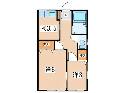 サトウアパート(2K/2階)の間取り写真