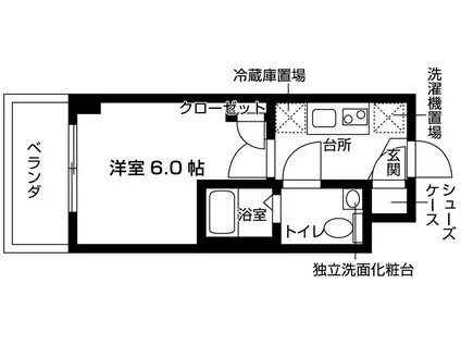 LOCS HIYOSHI(ワンルーム/4階)の間取り写真