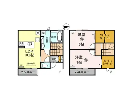 ミル・クレール プロヴァンス(2LDK/1階)の間取り写真