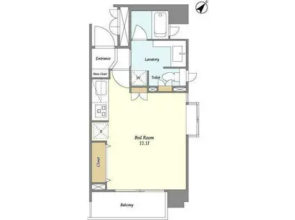 グランド・ルー都立大学(1DK/2階)の間取り写真