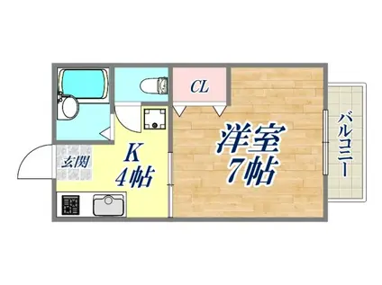 コート山手御影(1K/2階)の間取り写真