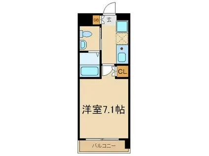 アース湘南台(ワンルーム/2階)の間取り写真